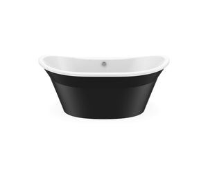 MAAX 106150-000-002-127 Orchestra 6032 AcrylX Freestanding Center Drain Bathtub in White with Black Skirt