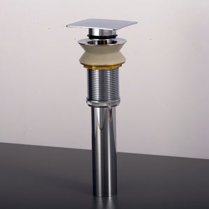 DAX Brass Square Vanity Sink Pop-Up Drain without Overflow, Chrome DAX-82012-CR