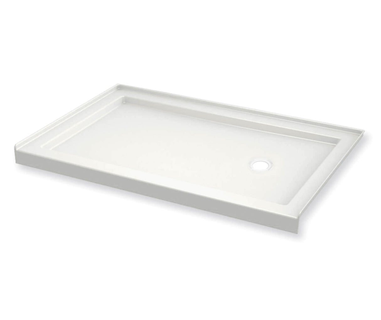 MAAX 410005-501-001-001 B3Round 6032 Acrylic Alcove Shower Base in White with Left-Hand Drain