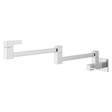 Square Modern 2-Handle 1-Hole Potfiller Kitchen Faucet in Polished Chrome