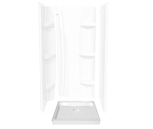 MAAX 105663-000-001-000 Square Base 32 3 in. 32 x 32 Acrylic Alcove Shower Base with Back Center Drain in White