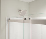 MAAX 135694-900-305-000 Revelation Square 56-59 x 70 ½-73 in. 8mm Bypass Shower Door for Alcove Installation with Clear glass in Brushed Nickel