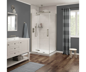 MAAX 136330-900-305-000 Link Rectangular 42 x 34 x 75 in. 8mm Pivot Shower Door for Corner Installation with Clear glass in Brushed Nickel