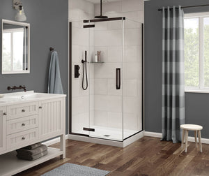 MAAX 136330-900-173-000 Link Rectangular 42 x 34 x 75 in. 8mm Pivot Shower Door for Corner Installation with Clear glass in Dark Bronze