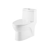 DAX Ceramic One-Piece Oval Porcelain Toilet with Soft Closing Seat and Dual Flush, White BSN-CL12050A