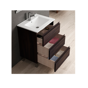 DAX Costa Engineered Wood Single Vanity Cabinet, 24", Wenge DAX-COS012413