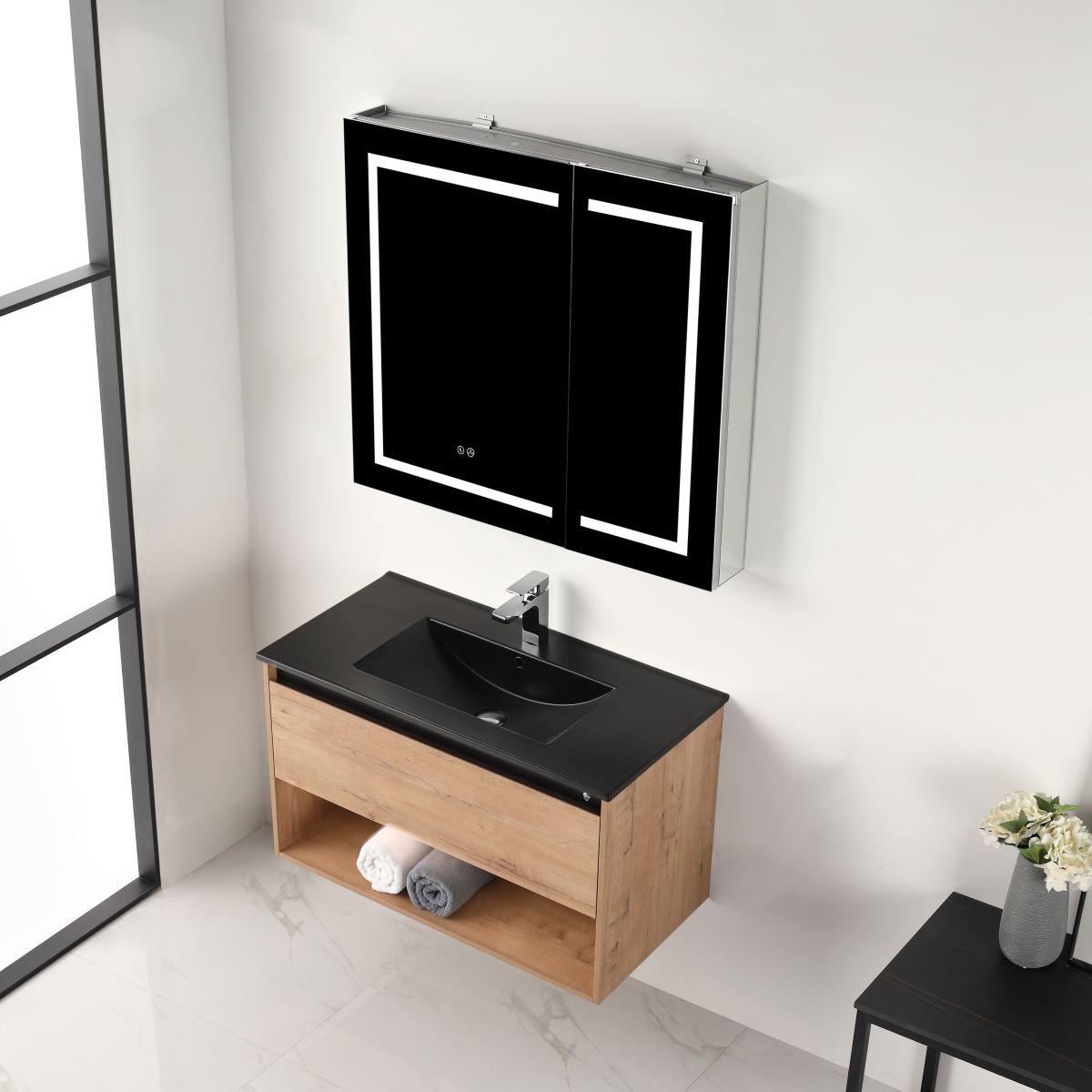 Blossom Bergen 36" Vanity with Dual LED Illumination - Adjustable Lighting and Soft-Close Drawer