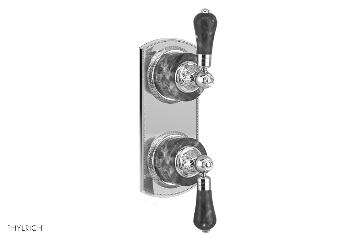 Phylrich 4-459E-10B VERSAILLES 1/2" Mini Thermostatic Valve with Volume Control or Diverter - Montaione Brown Onyx Lever Handles 4-459E - Oil Rubbed Bronze