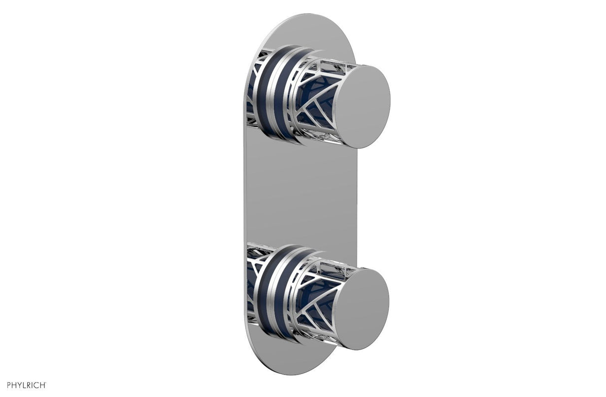 Phylrich 4-589-026X044 JOLIE- Thermostatic Valve with Volume Control or Diverter with "Navy Blue" Accents 4-589