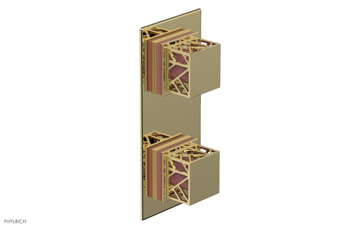 Phylrich 4-588-003X045 JOLIE- Thermostatic Valve with Volume Control or Diverter with "Pink" Accents 4-588 - Polished Brass
