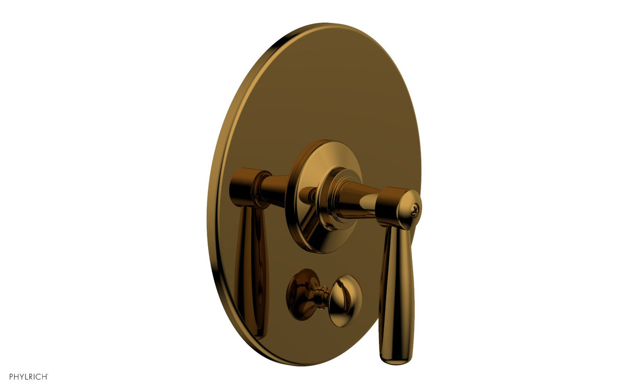 Phylrich 4-617-002 WORKS Pressure Balance Shower Plate with Diverter and Handle Trim Set 4-617 - French Brass