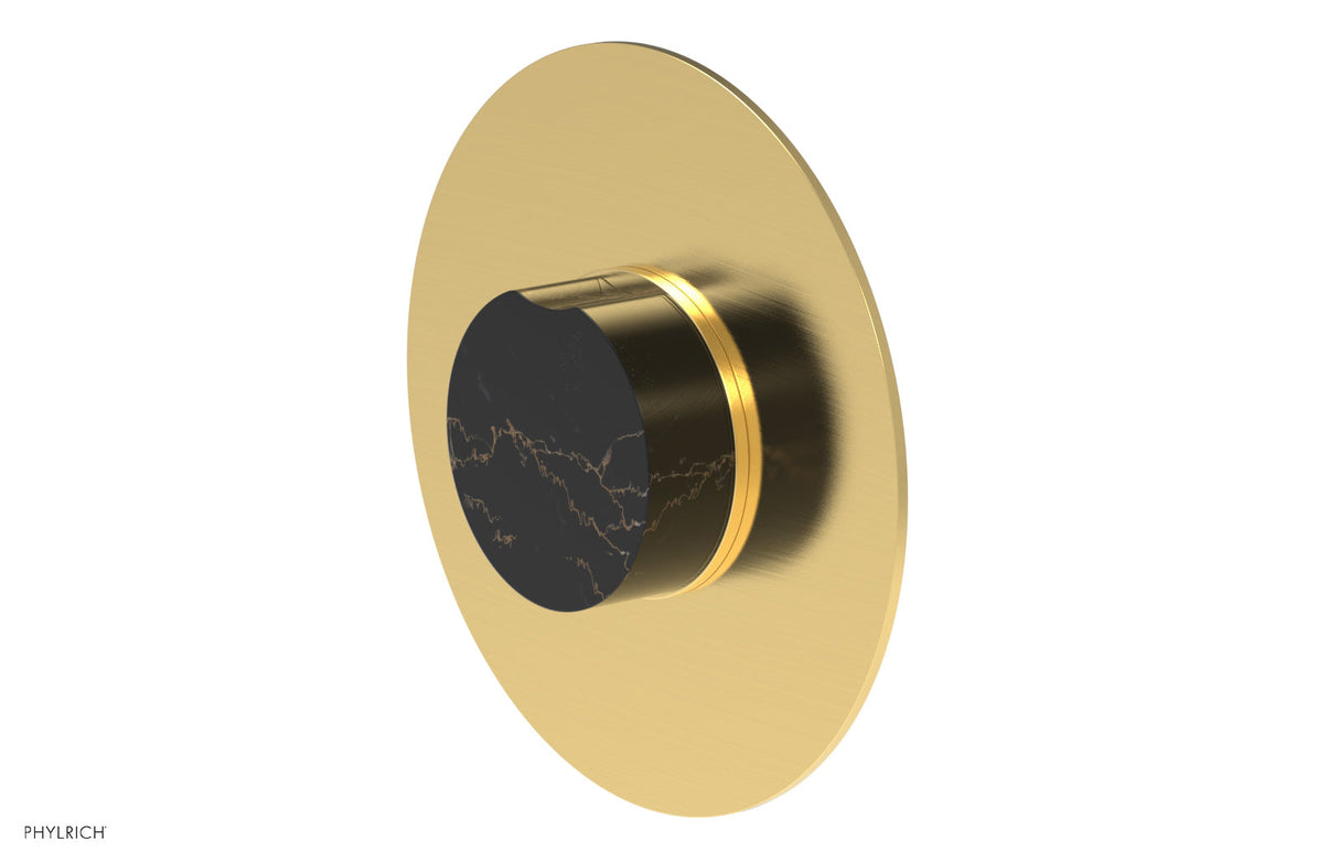 Phylrich 4-716-024X030 CIRC - Pressure Balance Shower Plate & Marble Handle Trim 4-716 - Satin Gold