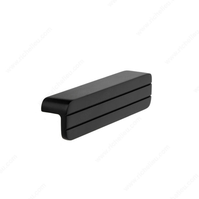 Richelieu 94316490 Modern Metal Pull - 9431, Black, Cup Pulls, 2 17/32 in, 3 5/16 in