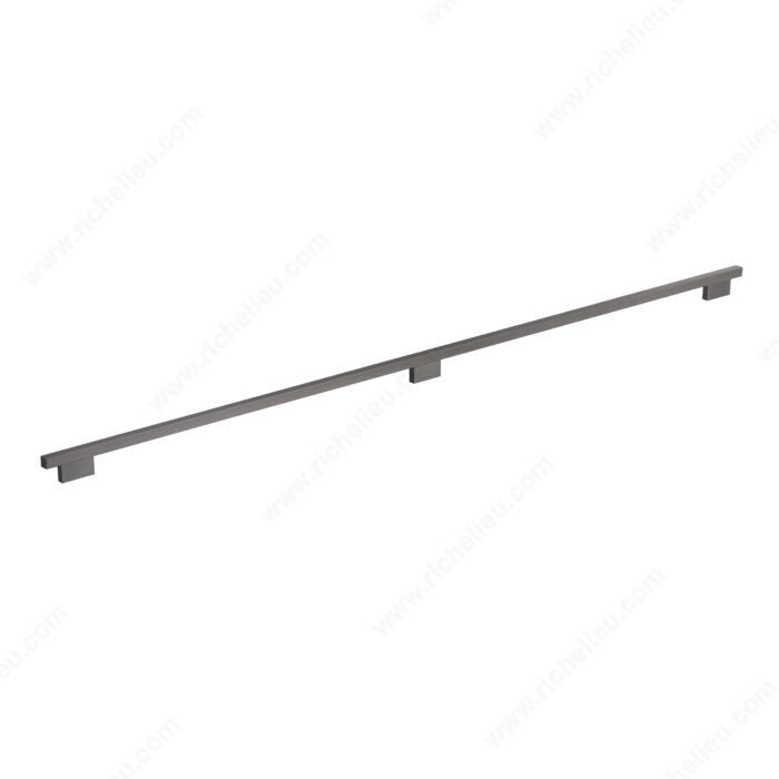 Richelieu 876612892 Modern Metal Pull - 8766, Brushed Black Nickel, Multiple Center-to-Center Options, 2 17/32 to 5 1/32 in, 7 in