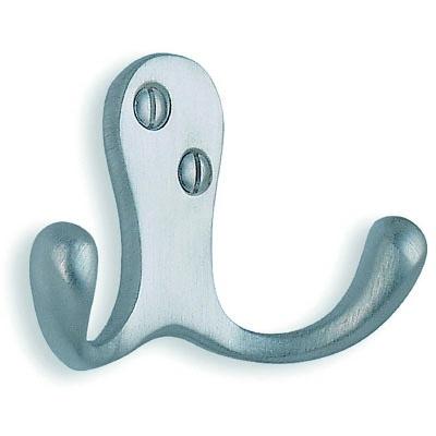 Smedbo Beslagsboden Double Towel Hook in Brushed Chrome