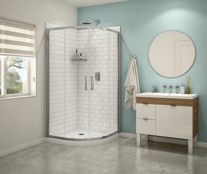 MAAX 107170-900-340-000 Kassia 38 x 38 Acrylic Center Drain Shower Kit in White with Clear glass  in Matte Black