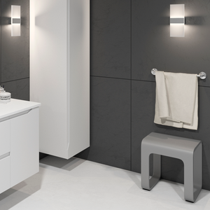 DAX Solid Surface Bathroom Stool - Matte Gray (DAX-ST-03-G) DAX-ST-03-G