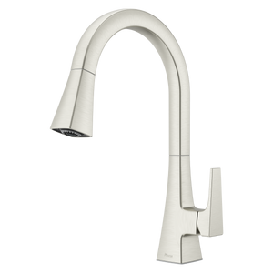 Pfirst Modern 1-Handle Pull-Down Kitchen Faucet in Stainless Steel