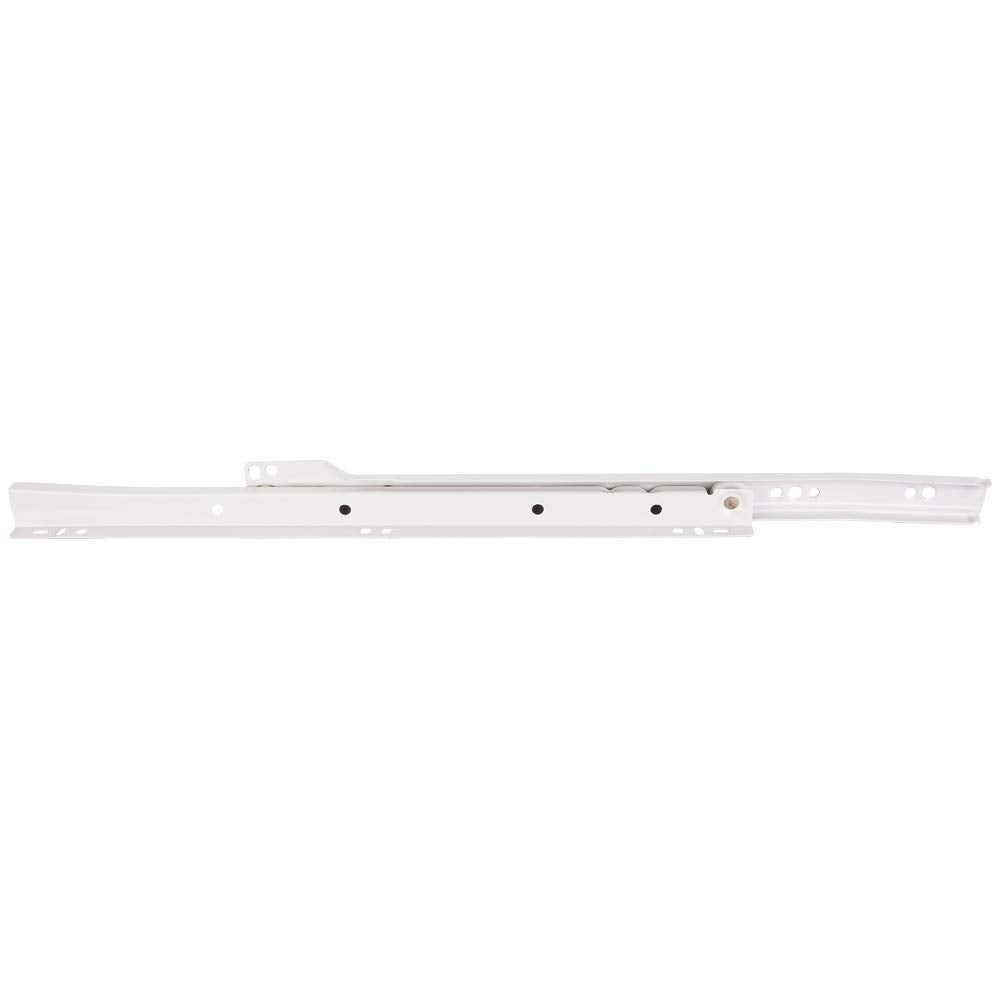 Hardware Resources 5035 14" (350 mm) Standard Duty Cream White Self-closing 3/4 Extension Side Mount Epoxy Slide, Builder Pack