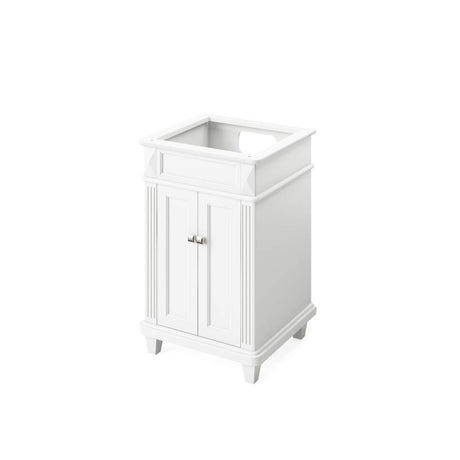 Jeffrey Alexander VKITDOU24WHWCR 24" White Douglas Vanity, White Carrara Marble Vanity Top, undermount rectangle bowl