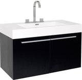 Fresca FCB8090BW Fresca Vista 36" Black Modern Bathroom Cabinet