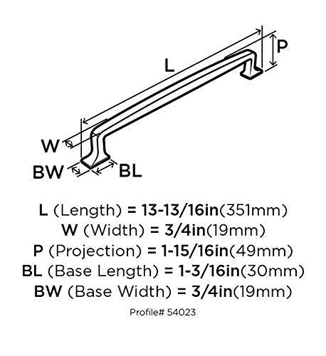 Amerock Appliance Pull Satin Nickel 12 inch (305 mm) Center to Center Westerly 1 Pack Drawer Pull Drawer Handle Cabinet Hardware