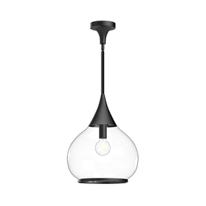 Alora PD524214MBCL HAZEL 14" PD MATTE BLACK CLEAR GLASS ROD 46 1X60W E26