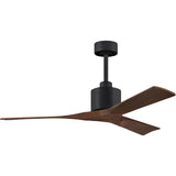 Matthews Fan NK-BK-WA-52 Nan 6-speed ceiling fan in Matte Black finish with 52” solid walnut tone wood blades