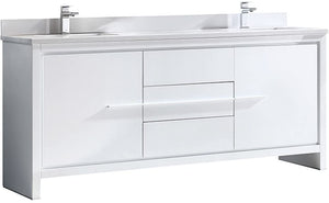 Fresca Allier 72" White Modern Double Sink Bathroom Cabinet