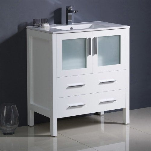 Fresca FCB6230ES-I Fresca Torino 30" Espresso Modern Bathroom Cabinet w/ Integrated Sink