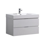 Fresca FCB8336GG-I Fresca Valencia 36" Dark Slate Gray Wall Hung Modern Bathroom Vanity