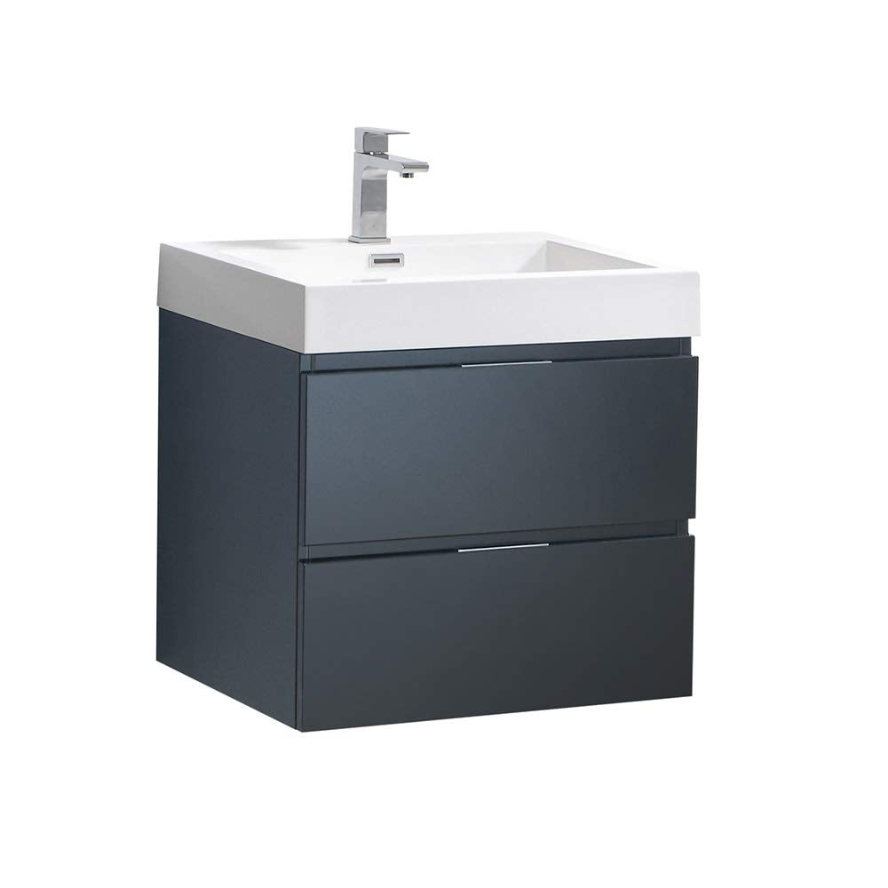 Fresca FCB8324GG-I Fresca Valencia 24" Dark Slate Gray Wall Hung Modern Bathroom Vanity