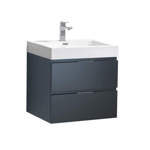 Fresca FCB8324GG-I Fresca Valencia 24" Dark Slate Gray Wall Hung Modern Bathroom Vanity