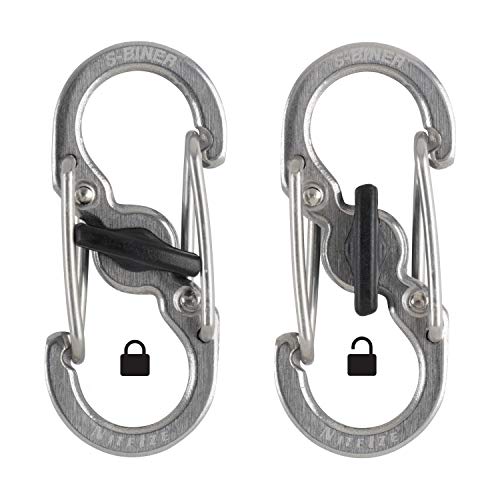 Nite Ize S-Biner MicroLock Aluminum, Locking Keychain Carabiner, 5 Pack, Assorted Colors