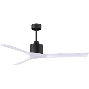 Matthews Fan NK-BK-MWH-60 Nan 6-speed ceiling fan in Matte Black finish with 60” solid matte white wood blades