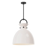 Alora PD411818MBGO WALDO 18" PENDANT MATTE BLACK GLOSSY OPAL GLASS
 E26 60W