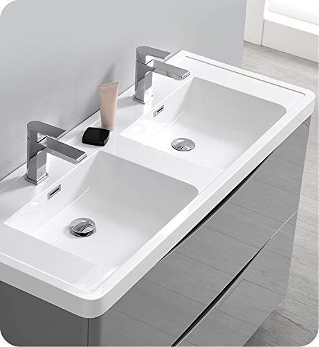 Fresca FCB9148GRG-D Fresca Tuscany 48" Glossy Gray Free Standing Double Sink Modern Bathroom Cabinet