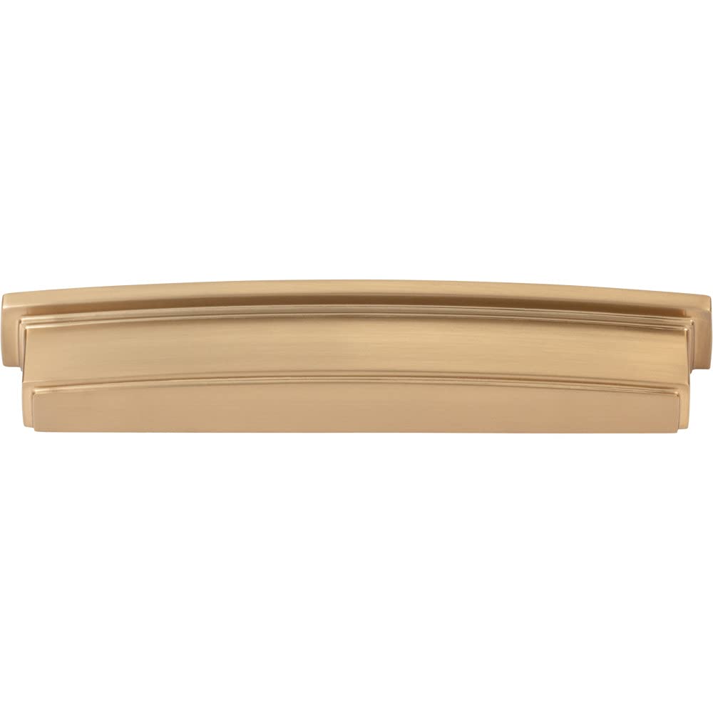 Jeffrey Alexander 141-160SBZ 160 mm Center Satin Bronze Square-to-Center Square Renzo Cabinet Cup Pull