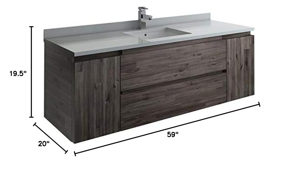 Fresca FCB31-123612ACA Fresca Formosa 59" Wall Hung Single Sink Modern Bathroom Cabinet