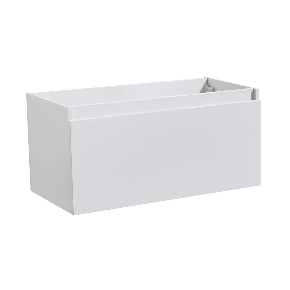 Fresca FCB8008WH Fresca Mezzo 36" White Wall Hung Modern Bathroom Cabinet