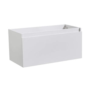 Fresca FCB8008WH Fresca Mezzo 36" White Wall Hung Modern Bathroom Cabinet