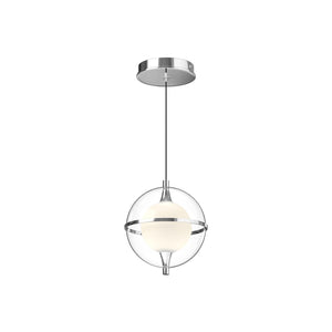 Kuzco PD76708-CH ARIES 8" PENDANT CHROME 120" WIRE 120V TRIAC/ELV LED 3000K 90CRI 10W