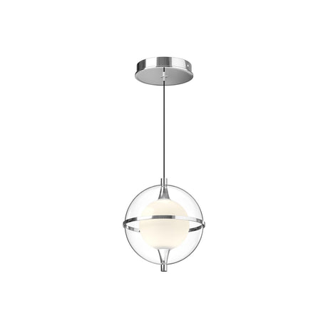 Kuzco PD76708-CH ARIES 8" PENDANT CHROME 120" WIRE 120V TRIAC/ELV LED 3000K 90CRI 10W
