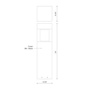 Kuzco EB3024-BK SONOMA 24" EB Black 120-277V TRIAC/ELV LED 3000K 80CRI 23W