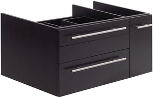 Fresca FCB6136ES-VSL-L Fresca Lucera 36" Espresso Wall Hung Vessel Sink Modern Bathroom Cabinet - Left Version