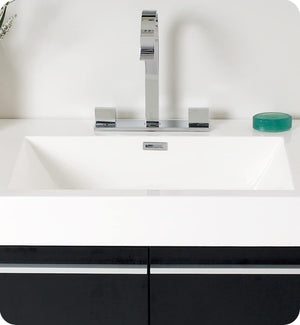 Fresca FVN8090BW Fresca Vista 36" Black Modern Bathroom Vanity w/ Medicine Cabinet