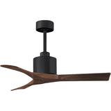 Matthews Fan NK-BK-WA-42 Nan 6-speed ceiling fan in Matte Black finish with 42” solid walnut tone wood blades