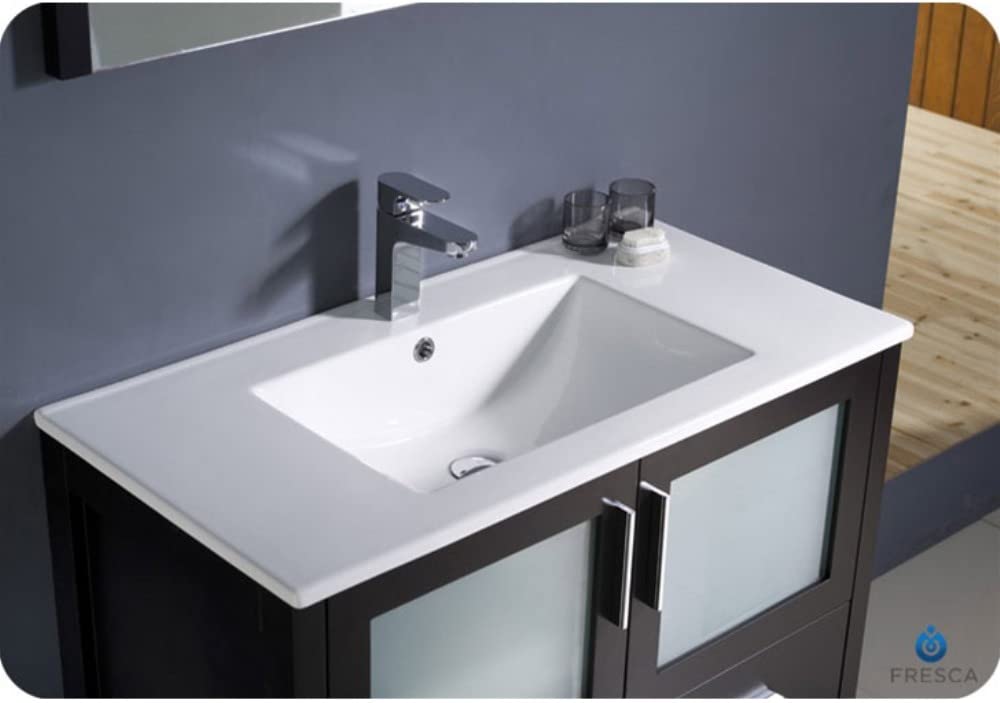 Fresca FCB6236ES-I Fresca Torino 36" Espresso Modern Bathroom Cabinet w/ Integrated Sink