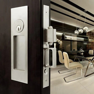 Richelieu 17PD82SS37510 INOX(TM) PD8000 Mortise Lock Set for Sliding Doors, Satin Nickel, Passage, 1 3/8 in