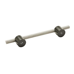 Amerock Cabinet Pull Matte Black/Silver Champagne 5-1/16 inch (128 mm) Center to Center Transcendent 1 Pack Drawer Pull Drawer Handle Cabinet Hardware